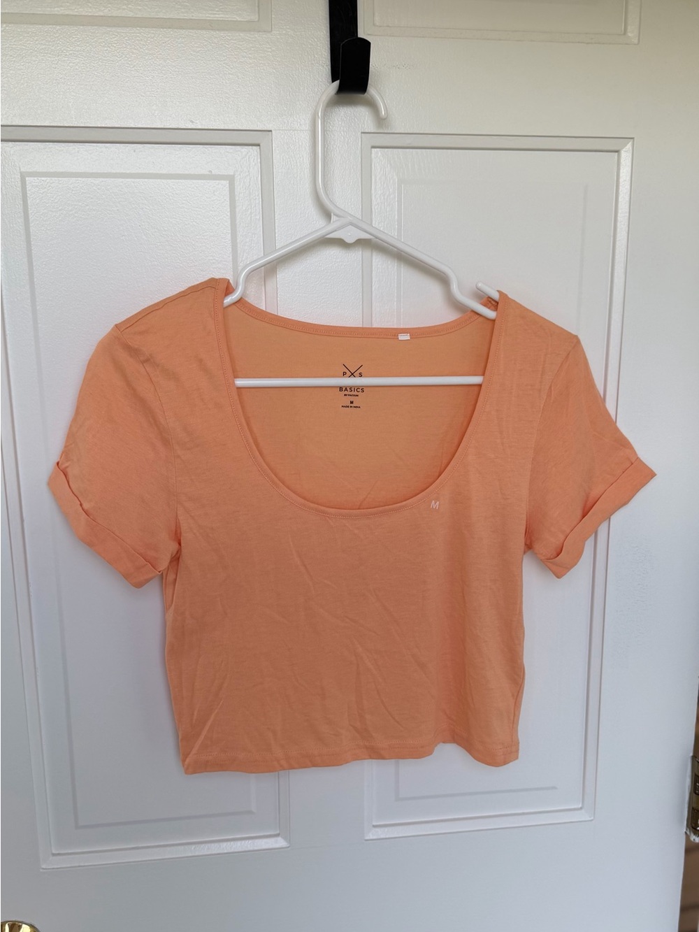 PacSun PS Basics Peach Crop Top Scoop Neck Short Sleeve Tee Size M NWOT